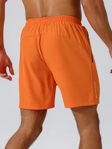 Coreblaze Men Drawstring Simple, Versatile, Daily, Casual, Sports Shorts Gym Shorts Short Men Shorts Men Basketball Shorts Hand Sanitizer School, Lightweight - Orange - View 2