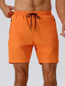 Coreblaze Men Drawstring Simple, Versatile, Daily, Casual, Sports Shorts Gym Shorts Short Men Shorts Men Basketball Shorts Hand Sanitizer School, Lightweight - Orange - View 4
