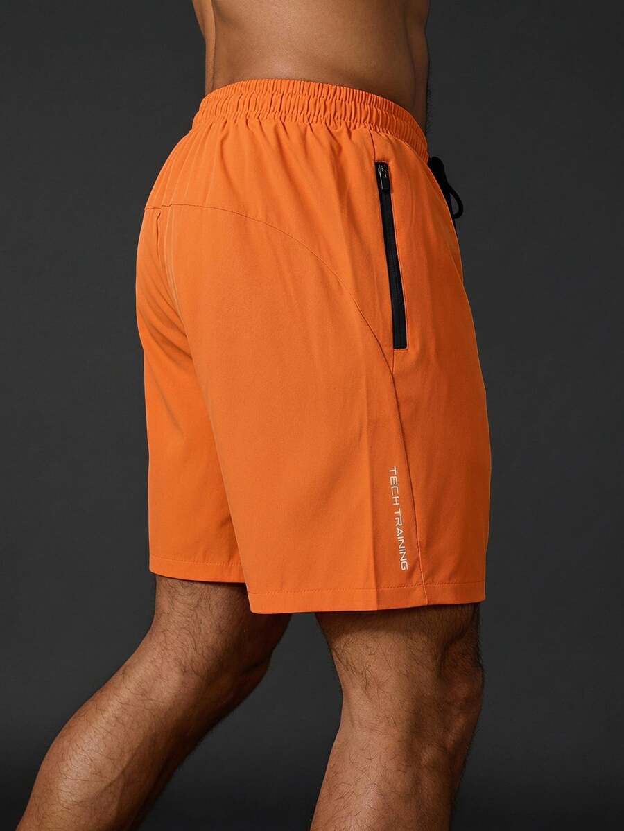 Coreblaze Men Drawstring Simple, Versatile, Daily, Casual, Sports Shorts Gym Shorts Short Men Shorts Men Basketball Shorts Hand Sanitizer School, Lightweight - Orange - View 1