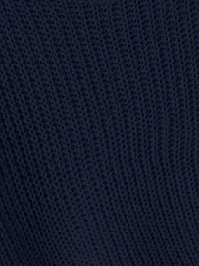 SHEIN Genkimix Kids Tween Girl Girls Navy Blue Ribbed Knit Sweater, Soft Cozy Stretch Pullover, Long Sleeve Casual Basic Crop Top For Children, Warm School Autumn - Navy Blue - View 6