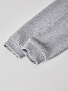 SHEIN Teen Girls Fall Outfits Tops 2pcs/Set Autumn Back-To-School Clothing Holiday Casual Streetwear Baggy Comfortable Sixth Form Formal Gray - Light Grey - View 8