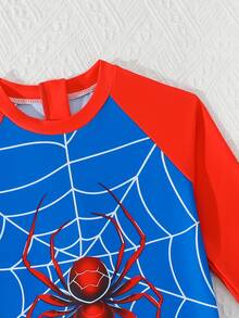 Fantacosmos Young Boy Long Sleeve One-Piece Swimsuit, Summer Rash Guard For Boys Swimming Suits For Kids Bodysuits Beach Swim Wear Halloween Blue - Blue - View 7