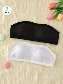 Teen Girl Strapless Bandeau Bra 2pcs/Set Autumn Winter - Multicolor - View 4