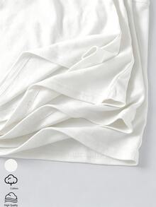 4pcs/Set Girls Regular Basic Minimalist Solid Color Camisole Tank Top Underwear Set, Traceable Cotton Fabric Autumn Winter - White - View 9