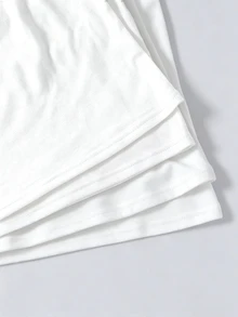 4pcs/Set Girls Regular Basic Minimalist Solid Color Camisole Tank Top Underwear Set, Traceable Cotton Fabric Autumn Winter - White - View 6