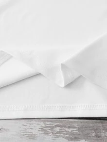 SHEIN 2件組男孩休閒純色白色短袖襯衫與短褲套裝，適合秋季日常、上學、度假、運動、花童 - 白色 - 查看 8