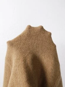 SHEIN New Fall Winter Luxury Slouchy Open Front Knit Cardigan Women Batwing Sleeve Midi Length Soft Cozy - Ginger - View 7