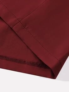 ROMWE MEN Men's Casual Versatile Daily Wear Short Sleeve Shirt - Burgundy - View 6