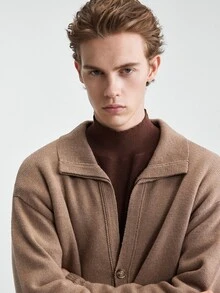 Manfinity Hypemode Men's Vintage Casual Button Long Sleeve Knit Cardigan - Brown - View 3
