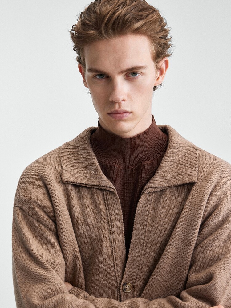Manfinity Hypemode Men's Vintage Casual Button Long Sleeve Knit Cardigan - Brown - View 3