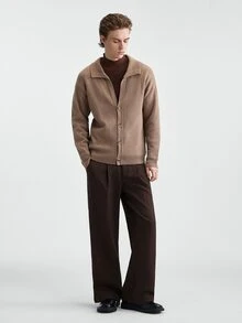 Manfinity Hypemode Men's Vintage Casual Button Long Sleeve Knit Cardigan - Brown - View 7