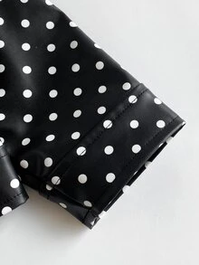 Maija Kids Maija Kids 女童可愛秋冬百搭拼色黑色波點圖案長袖夾克 - 黑色 - 查看 6