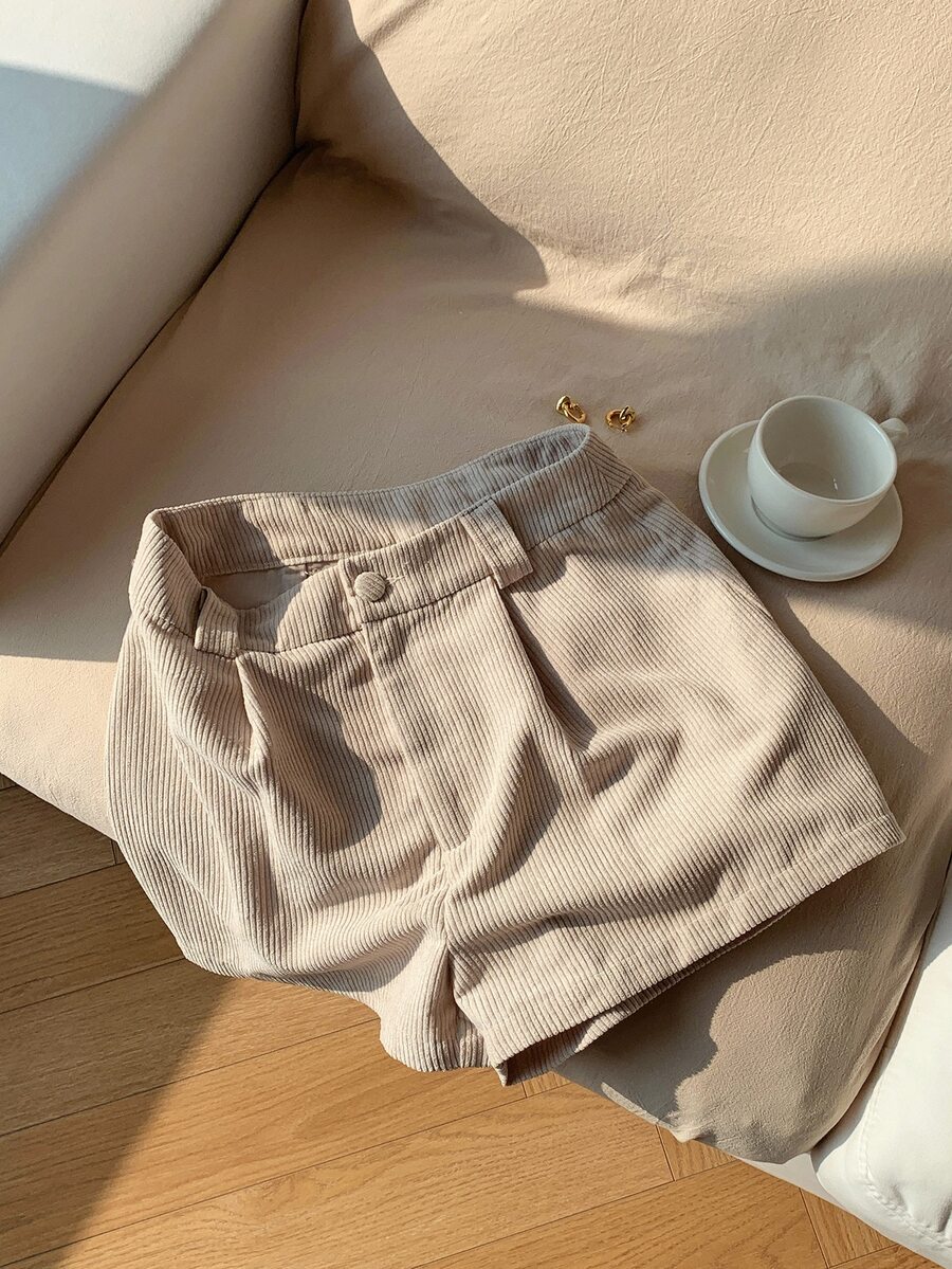 Comfortcana Plus Size Women's Solid Color Casual Everyday Shorts With Pockets - Khaki - View 1