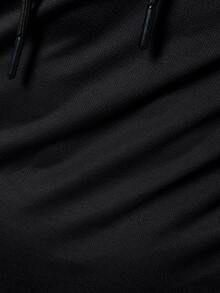 Coreblaze Men's Drawstring Hooded Casual Fitness Sports Tank Top, Gym - Black - View 5