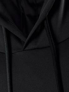 Coreblaze Men's Drawstring Hooded Casual Fitness Sports Tank Top, Gym - Black - View 4