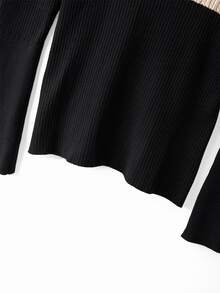 GlowEve CURVE Plus Size Women's Colorblock Contrast Elegant Baggy Casual Twisted Rope Long Sleeve Crew Neck Knit Pullover Sweater Fall Office Formal Black Winter - Black - View 7