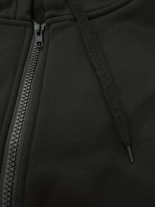 Voltform Casual Graphic Print Zip-Up Sleeveless Men Sports Jackets - Black - View 5