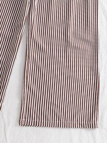 Teen Girl Bear Cartoon Print Long Sleeve Top & Striped Long Pants Pajama Set Autumn And Winter - Grey - View 8