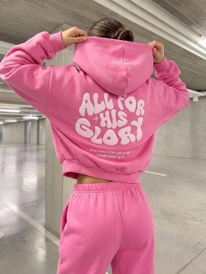 Girlism Teen Girl Teen Girls Hoodie & Sweatshirt Co-Ords, Cute Y2K Long Sleeve Hooded Sweatshirt Set, Casual Campus Ins Style Long Sleeve Sweatshirt Set, Autumn/Winter