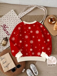 Kids Young Girl Little Deer Pattern Print Long Sleeve Autumn Sweatshirt, Holiday Christmas Gift - Multicolor - View 6