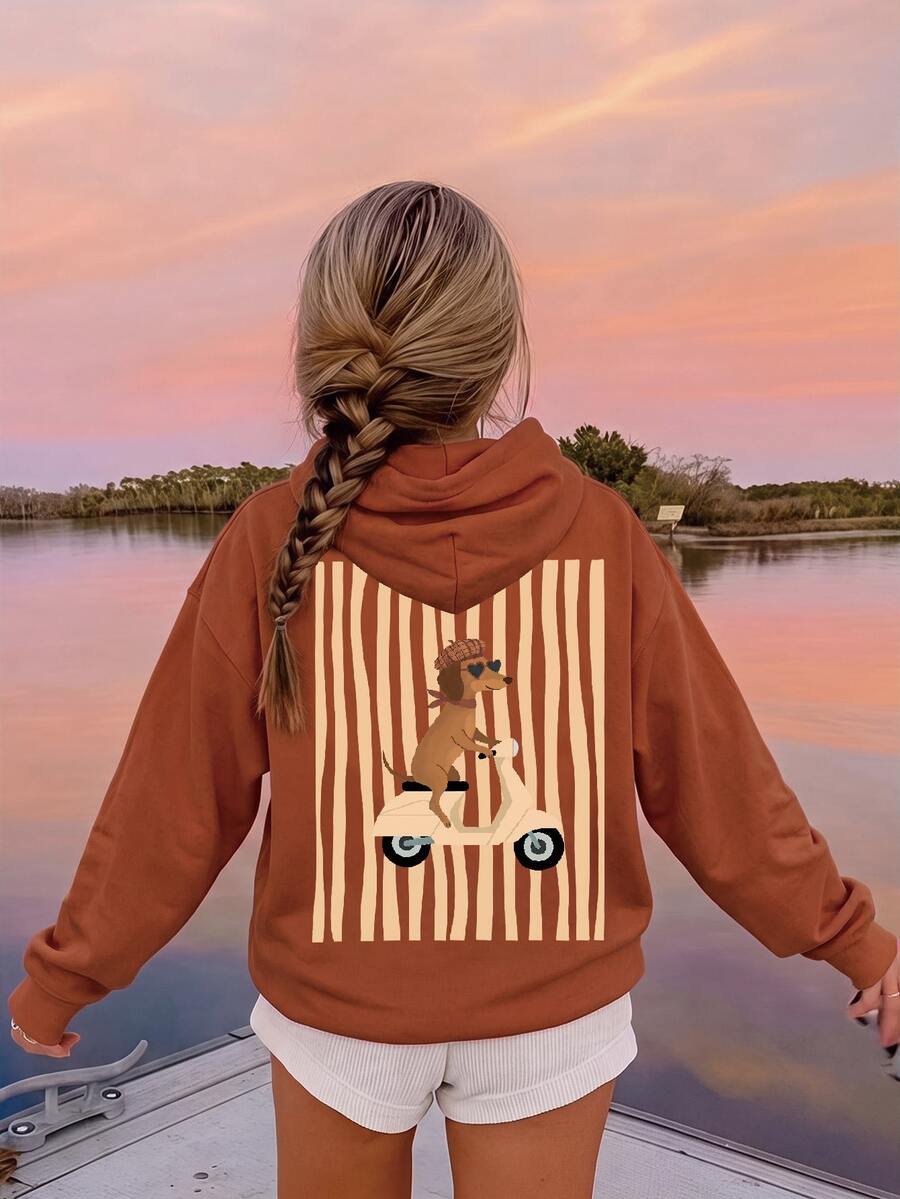 Tween Girl Tween Girl Tween Girl Casual Cartoon Print Autumn Sweatshirt - White - View 1