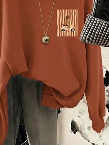 Tween Girl Tween Girl Tween Girl Casual Cartoon Print Autumn Sweatshirt - White - View 3