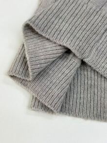 StreetHx Women's Square Neck Casual Versatile Daily Commute Streetwear Autumn/Winter Slim Fit Pullover Sweater - Light Grey - View 10