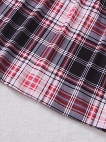 SHEIN 2pcs/Set Girls' Long Sleeve T-Shirt & Plaid Skirt Set, Suitable For Outings, Street Style, Back To School, Campus Wear Autumn Fall - Multicolor - View 6