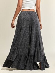 SHEIN The Ultra-High Waist Design Combined With Front-Center Pleats And Wide-Leg Silhouette Not Only Lifts The Waistline But Also Enhances The Leg Shape. It - Black - View 2