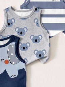 Kids 3PCS Young Boys Tanks - Multicolor - View 3