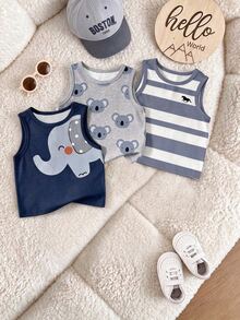Kids 3PCS Young Boys Tanks - Multicolor - View 5