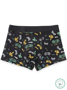 4pcs/Set Boys' Cartoon Print Cool Black & Gray Boxer Briefs, Comfortable Fabric Suitable For All Seasons Autumn Fall - Multicolor - View 7