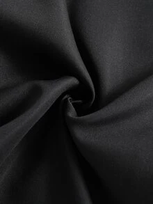 SHEIN Casuvi Kids 青少年男孩保暖內裡加厚時尚極簡休閒街頭風寬鬆運動風織帶設計拼接寬腿梭織長褲，秋季黑色 - 黑色 - 查看 4