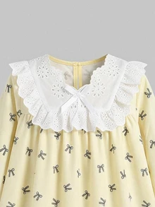 SHEIN Young Girl Plush Thermal Lined Thickened Home Wear Heart Print - Multicolor - View 3