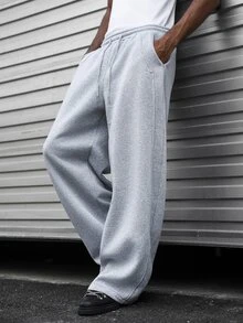 Major Grit Men's Young Street Style, INS Multi-Functional Item: Light Gray Loose Casual Men's Sweatpants, The Best Choice For Holiday Gifts - Light Grey - View 3
