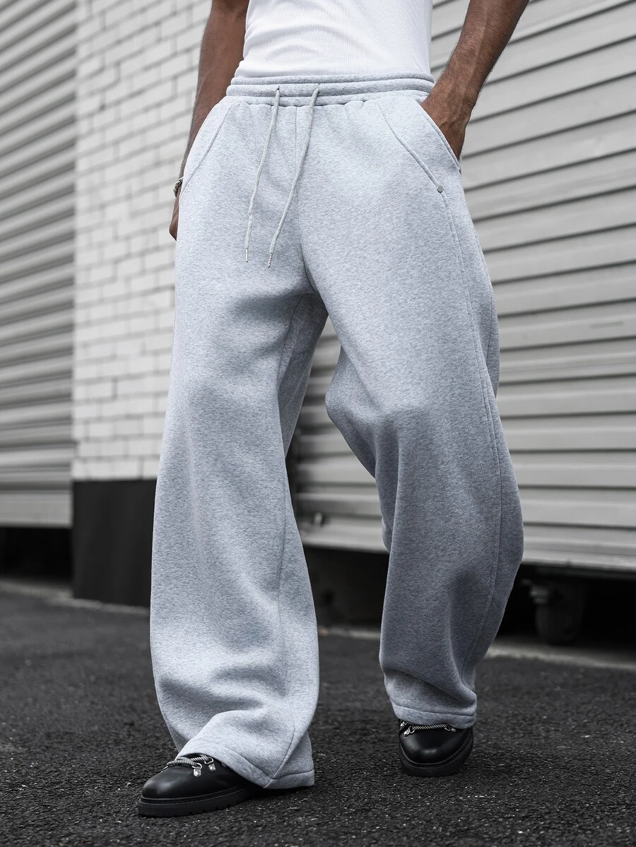 Major Grit Men's Young Street Style, INS Multi-Functional Item: Light Gray Loose Casual Men's Sweatpants, The Best Choice For Holiday Gifts - Light Grey - View 1