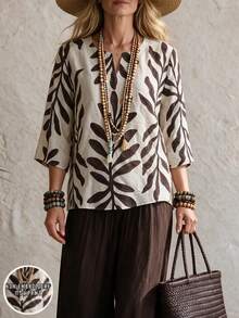 Hansera Women's All-Over Print Casual Versatile Everyday Outing Top - Multicolor - View 5