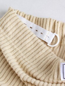 SHEIN سروال ضيق للحوامل بأسلوب لطيف وخصر قابل للتعديل - لون مشمشي - مشاهدة 12