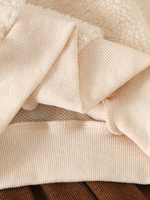Little Girls Fashion Teddy Bear Fluffy Pullover Corduroy Pleated Skirt 2Pcs Warm Fall Outdoor Wear Autumn Winter - Apricot - View 6