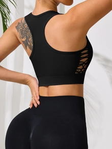 Slayform Slayform Seamless Minimalist Sports T-Shirt & Tank Top, Suitable For Summer - Black - View 2