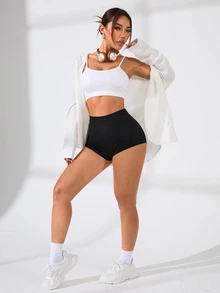 Slayform Slayform Yoga Shorts Sexy High Waist Booty Stretch Workout Exercise Hot ShortsWomen Sweat Short, Gym Short, Biker Short - Black - View 5