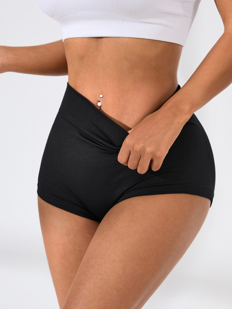 Slayform Slayform Yoga Shorts Sexy High Waist Booty Stretch Workout Exercise Hot ShortsWomen Sweat Short, Gym Short, Biker Short - Black - View 3