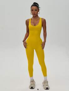 Slayform Slayform Women's Sleeveless Sexy Jumpsuit - Yellow - View 8