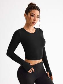 Slayform Slayform Fashionable Women's Solid Color Twisted Cross Back Mesh Tank Top With Backless Designworkout Tank Top - Black - View 5
