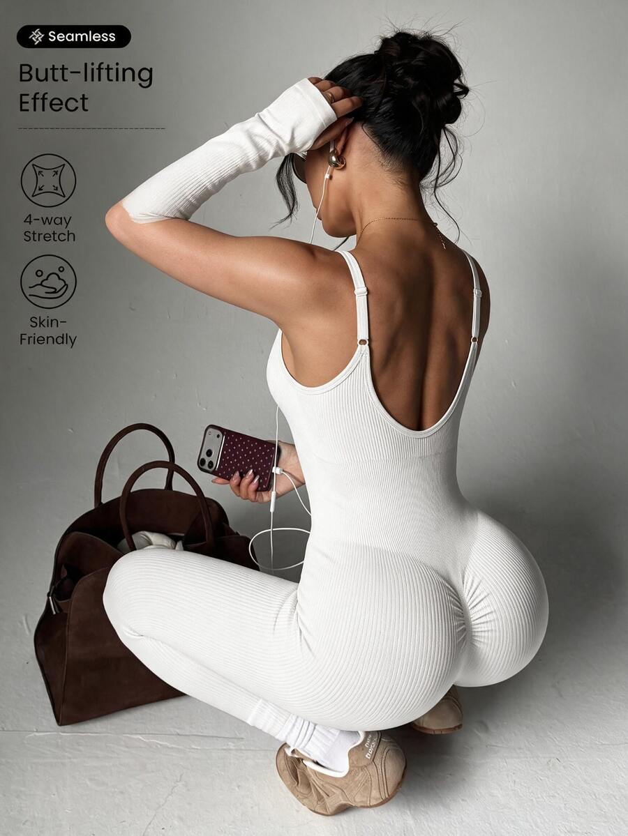 Slayform Slayform Women's Solid Color Camisole Jumpsuit