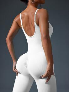 Slayform Slayform Women's Solid Color Camisole Jumpsuit - White - View 5