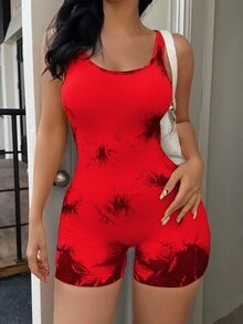 Slayform Slayform Women's Fitness Jumpsuit, Slim Fit Stylish Yoga Bodysuit Sexy Workout Jumpsuit Red Workout Jumpsuit - Red - View 5