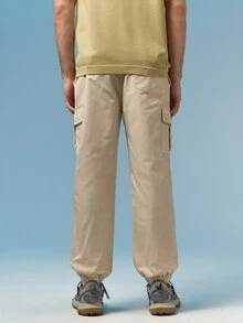 Caldwick Spring/Autumn New Men's Workwear Cargo Pants, Multi-Pocket Loose Casual Minimalist Versatile Japanese Style Jogger Pants, Runs Small, Recommend Ordering One Size Up - Khaki - View 3