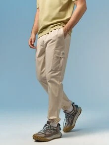 Caldwick Spring/Autumn New Men's Workwear Cargo Pants, Multi-Pocket Loose Casual Minimalist Versatile Japanese Style Jogger Pants, Runs Small, Recommend Ordering One Size Up - Khaki - View 5