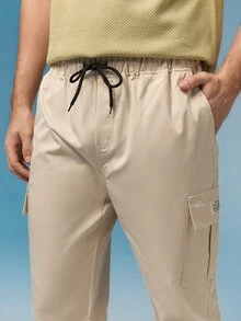 Caldwick Spring/Autumn New Men's Workwear Cargo Pants, Multi-Pocket Loose Casual Minimalist Versatile Japanese Style Jogger Pants, Runs Small, Recommend Ordering One Size Up - Khaki - View 4